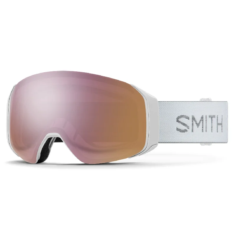 Smith 4D MAG S Low Bridge Fit Goggles White Chunky Knit/ChromaPop Everyday Rose Gold Mirror + ChromaPop Storm Rose Flash