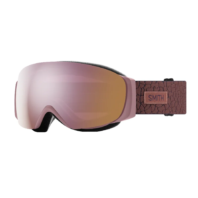 Smith Women's I/O Mag S Low Bridge Fit Goggles Dusk Crackle/ChromaPop Everyday Rose Gold Mirror + Chromapop Storm Blue Sensor Mirror