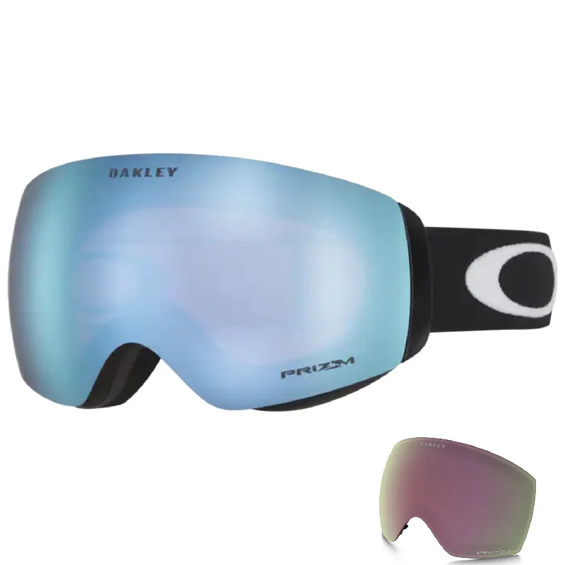 Oakley Flight Deck M Goggles - Two Lenses Matte Black/Prizm Sapphire Iridium + Prizm HI Pink Iridium