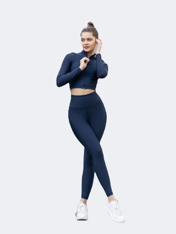 Oil And Gaz Plain Women Lifestyle Tight Navy Blue