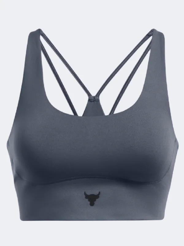 Under Armour Project Rock Grind Women Training Bra Downpour Grey/Black