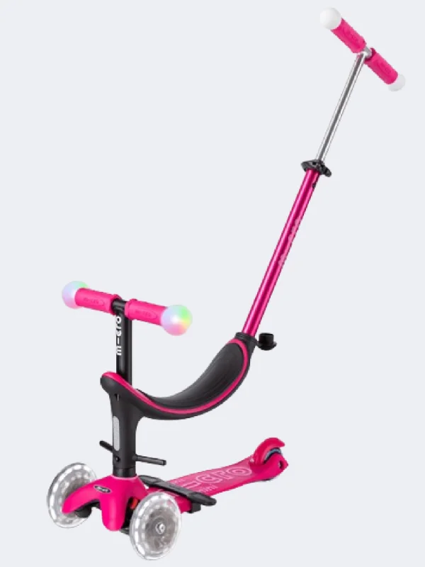 Micro Mini2Grow Deluxe Magic Led Kids Skating Scooter Pink