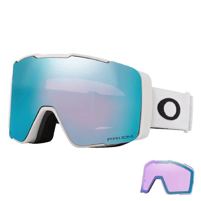 Oakley Line Miner Pro M Low Bridge Fit Goggles Matte White/Prizm Sapphire Iridium + Prizm Iced Iridium