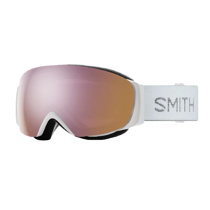 Smith Women's I/O MAG S Goggles White Chunky Knit/ChromaPop Everyday Rose Gold Mirror + Chromapop Storm Rose Flash