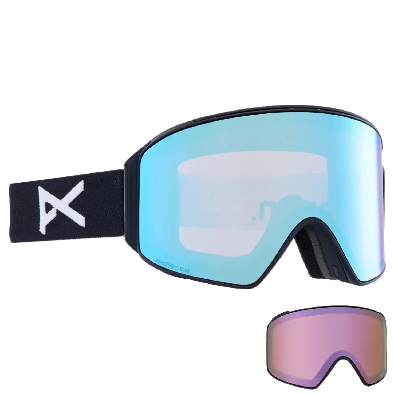 Anon M4 Cylindrical MFI Goggles Black/Perceive Variable Blue + Perceive Cloudy Pink