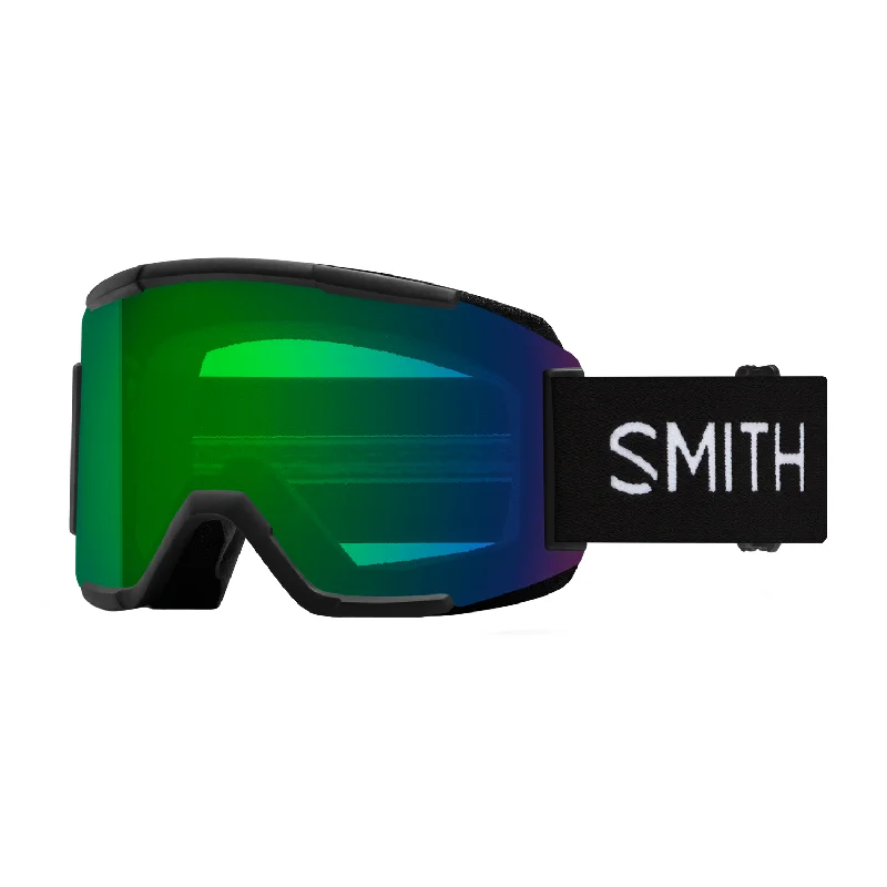 Smith Squad Low Bridge Fit Goggles Black/ChromaPop Everyday Green Mirror + Yellow