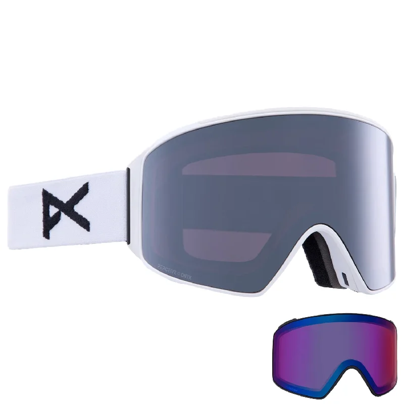 Anon M4 Cylindrical MFI Low Bridge Fit Goggles White/Perceive Sunny Onyx + Perceive Variable Violet