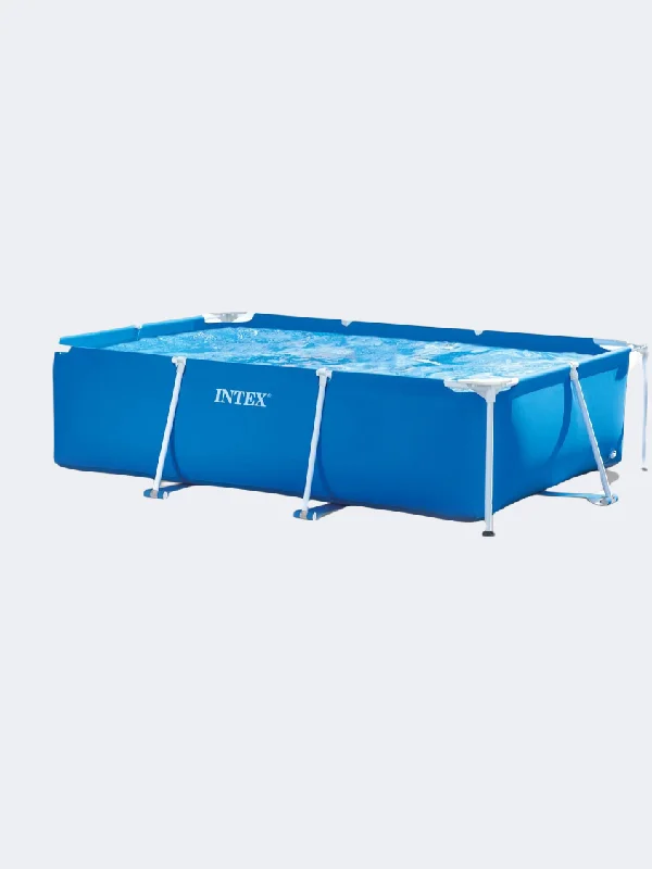 Intex Family Frame Rectangle Beach Swimming Pool Blue