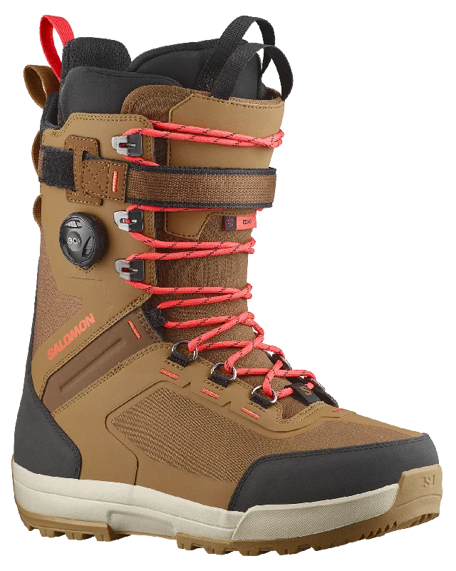 Salomon Echo Lace Sj Boa Snowboard Boots - Tobacco Brown / Black / Hot Coral