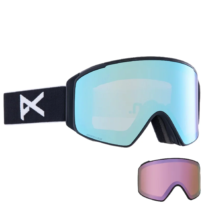 Anon M4S Cylindrical MFI Low Bridge Fit Goggles Black/Perceive Variable Blue + Perceive Cloudy Pink