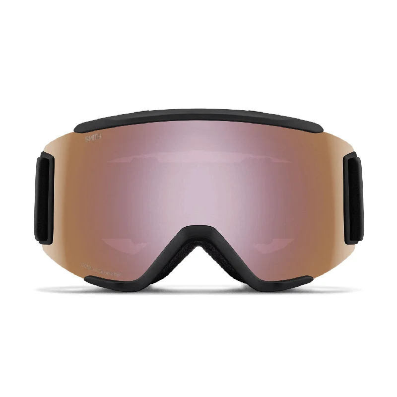 Smith Squad S Low Bridge Fit Goggles Black/ChromaPop Everyday Rose Gold Mirror + Clear