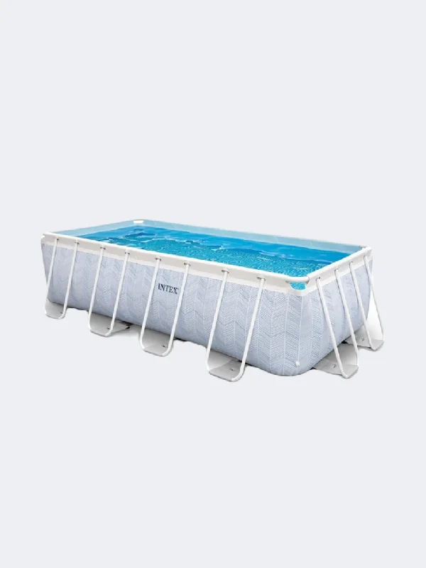 Intex Prism Frame Chevron Beach Swimming Pool Grey