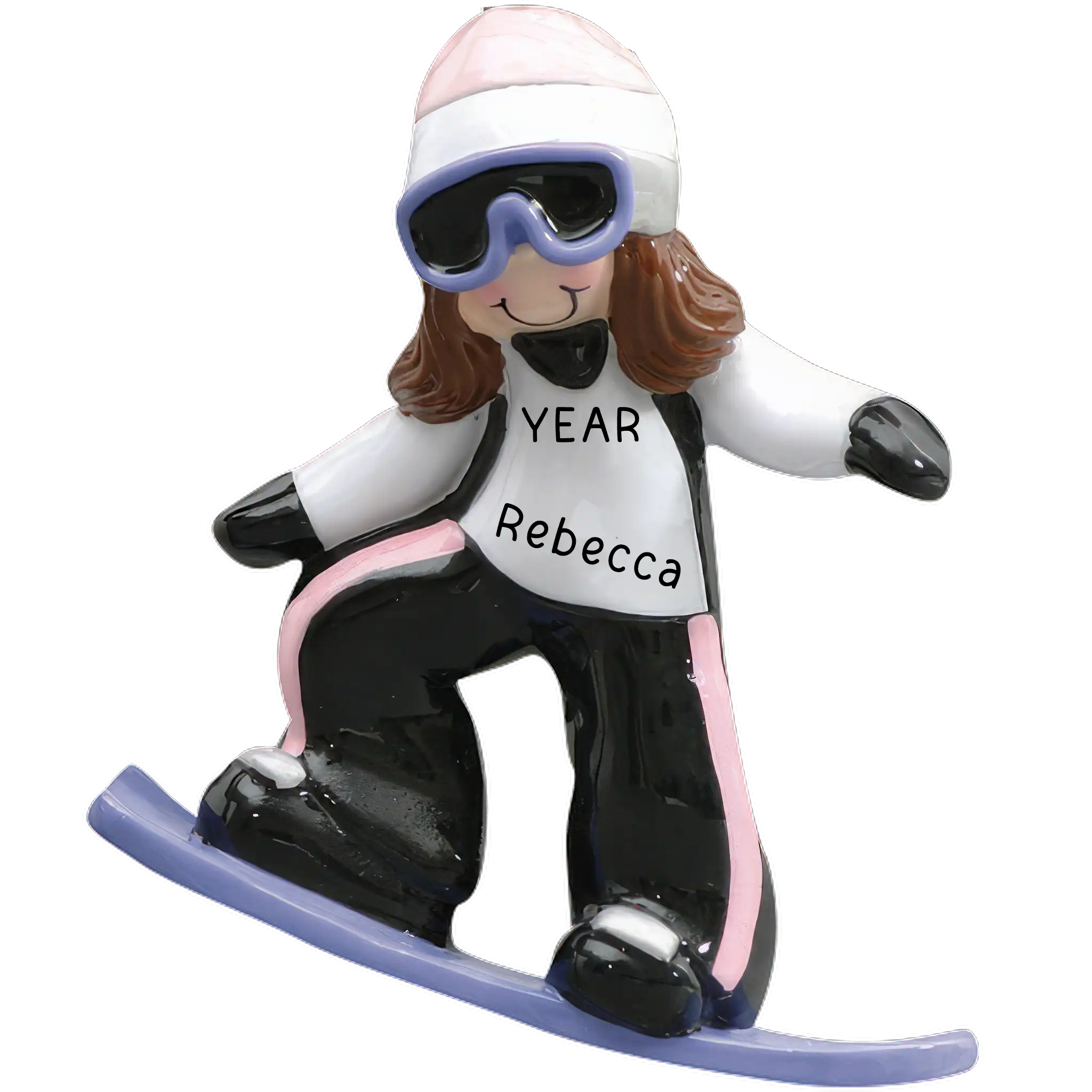 Snowboarding Girl Christmas Ornament