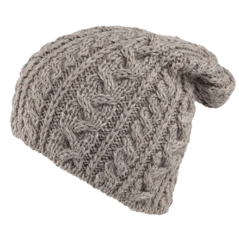 Highland 2000 English Wool Oversized Beanie Hat - Oatmeal