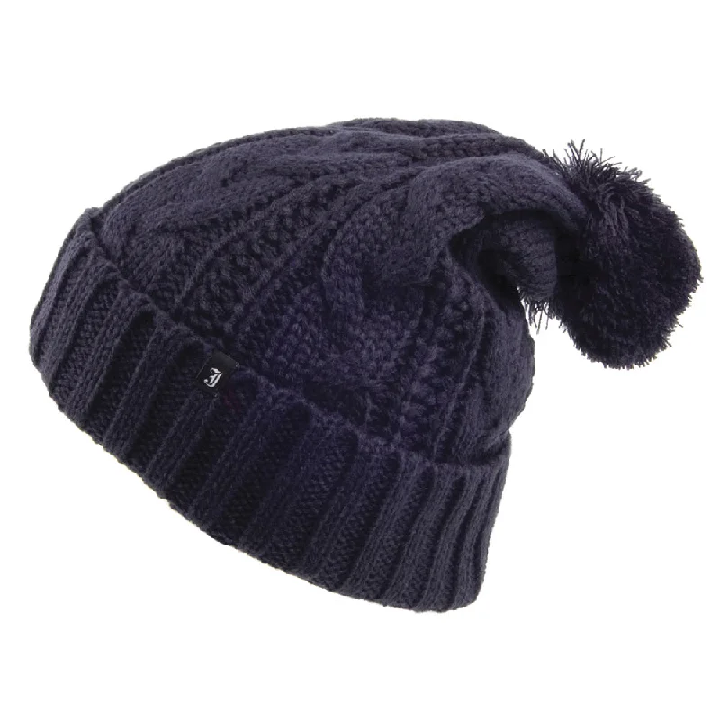 Jaxon & James Cable Knit Bobble Hat - Navy Blue