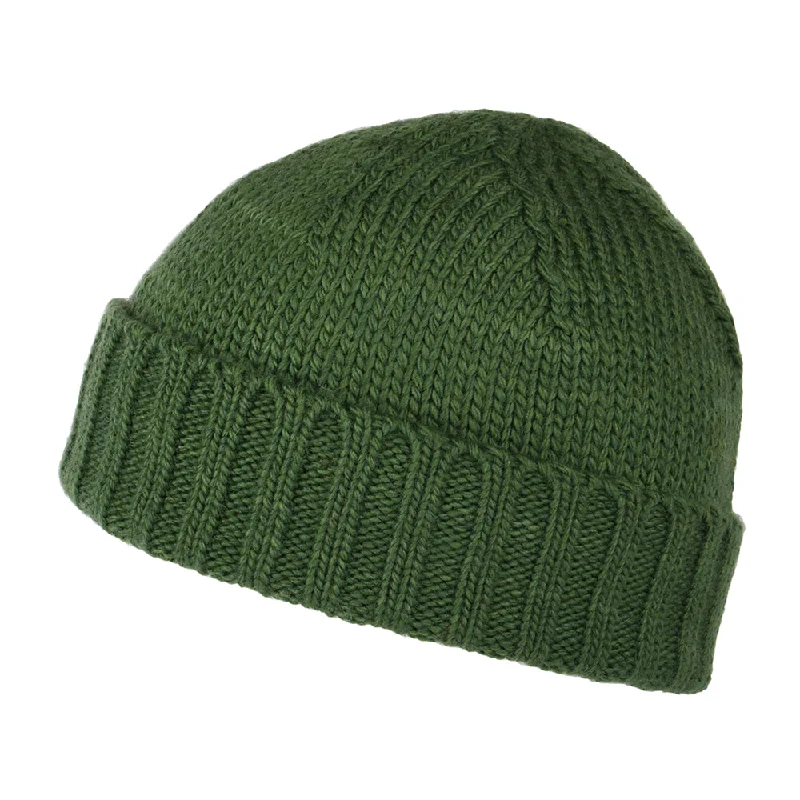 Kusan Merino Wool Fisherman Beanie Hat - Green